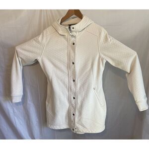Women's The North Face Longer Quilted Design Hooded White Jacket- Size‎ L